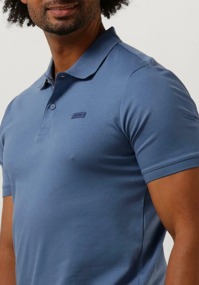 CALVIN KLEIN blauwe calvin klein polo smooth cotton slim polo