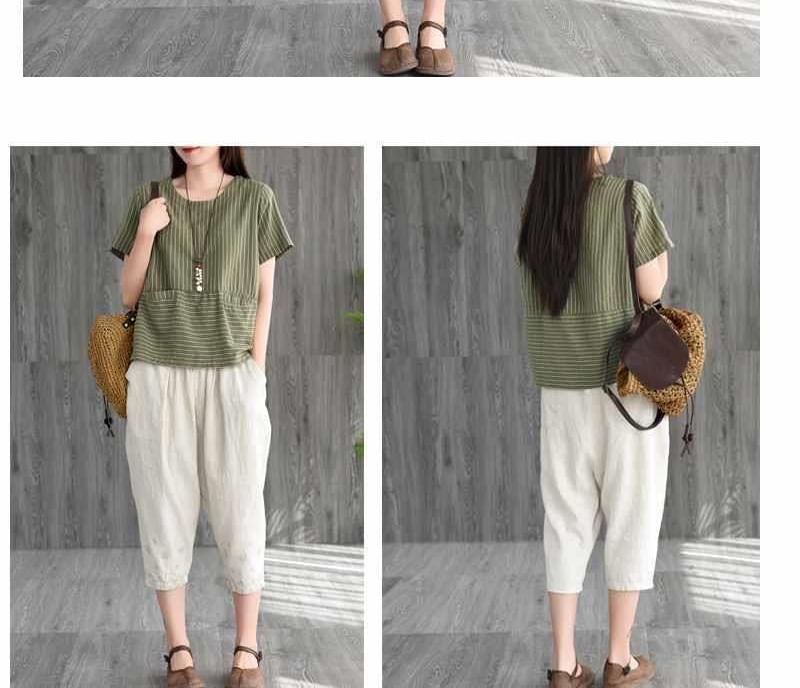 ZIMO - Gestreept T-shirt met korte mouwen en ronde hals