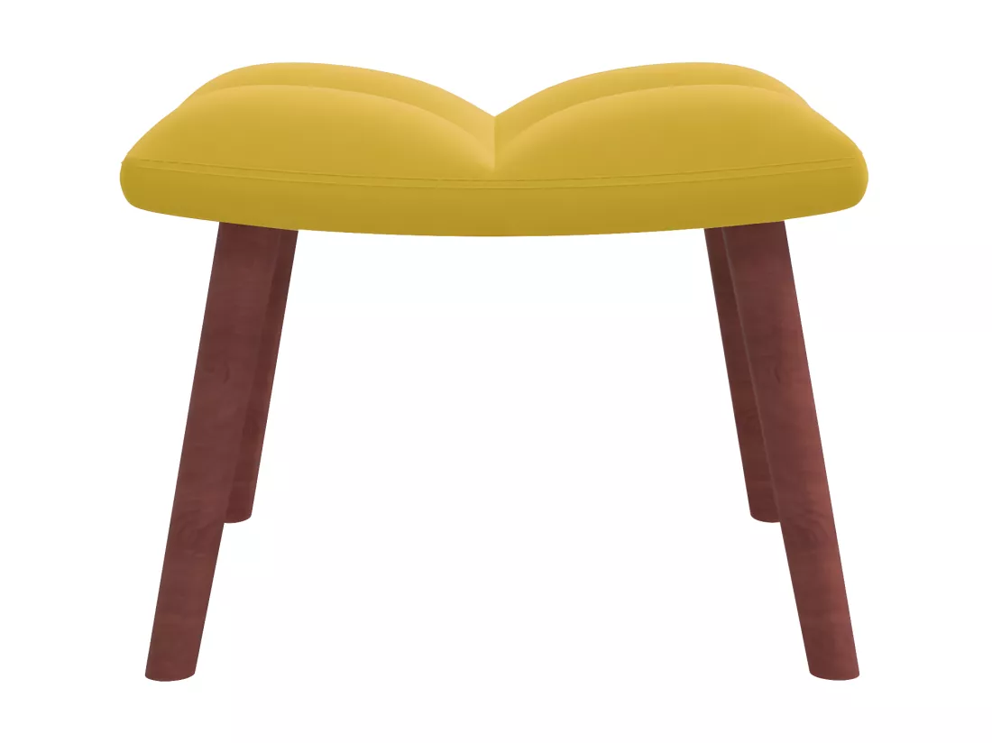 Chaise de relaxation avec repose-pied Jaune moutarde Velours