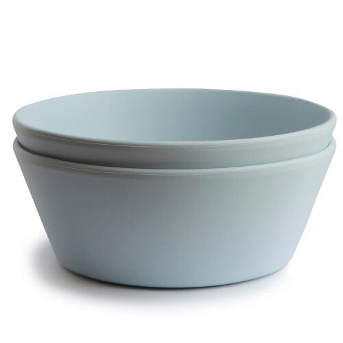 Mushie kinderkommen rond - powder blue - 2st