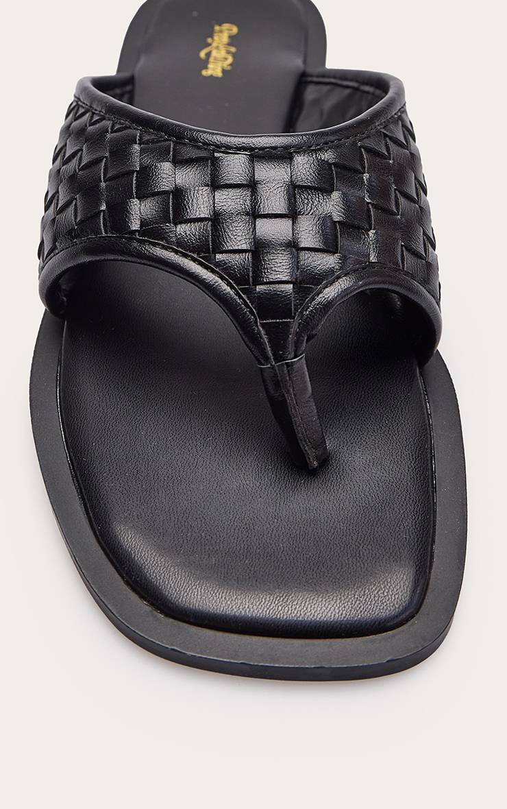 Noir Sandales Tong À Empeigne Haute En Synthétiquecuir