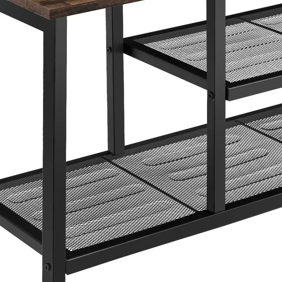 tectake Schoenenrek Taunton 80x30x45,5cm, Industrieel Hout Donker, Rustiek