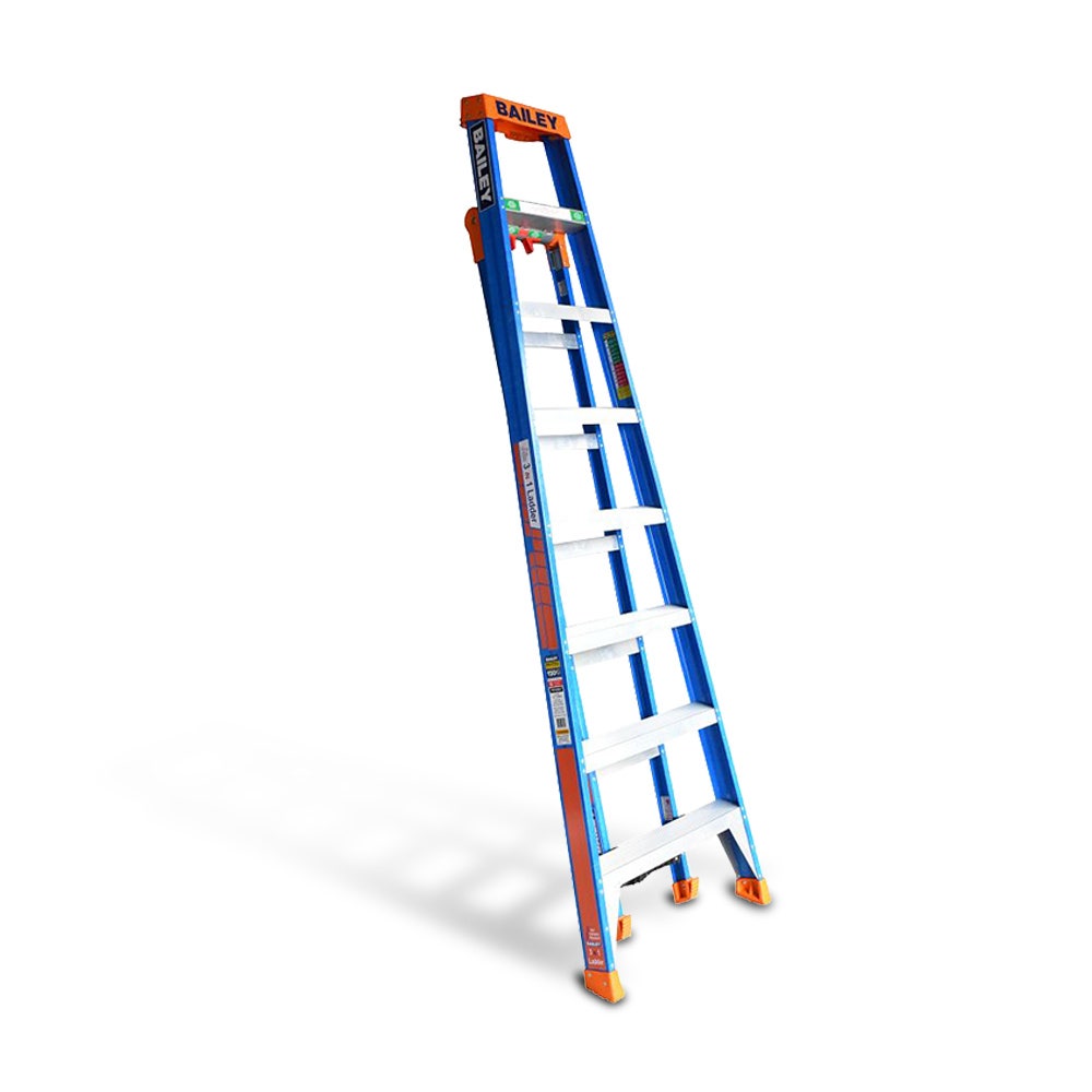 BAILEY 2.4m SLS 3-in-1 150kg Fibreglass Ladder FS13886