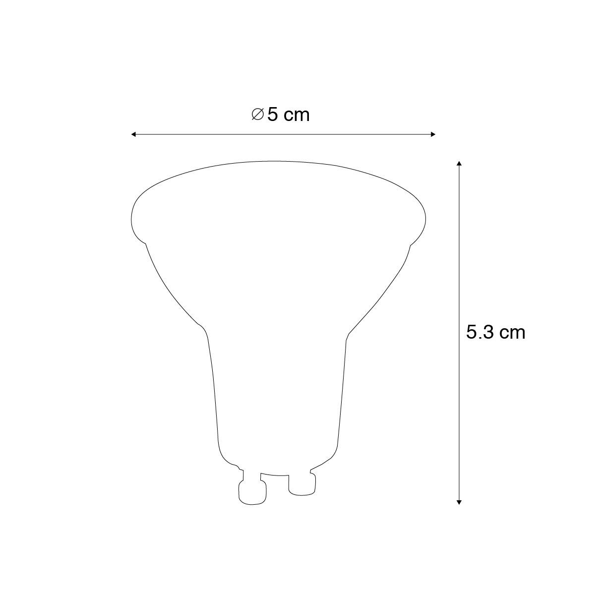 Set van 5 GU10 dimbare LED lamp 8W 660 lm 3000K