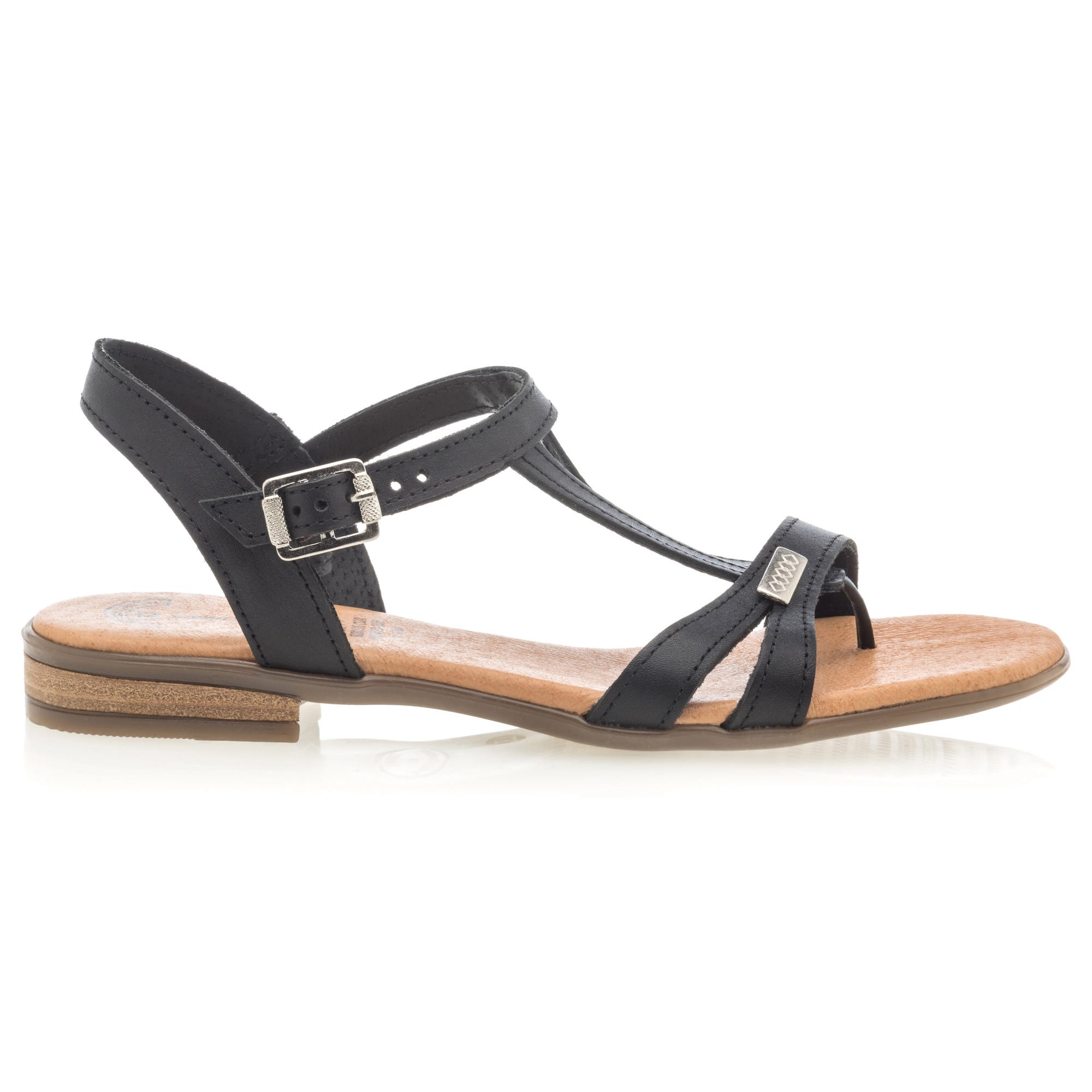 Sandales Femme en cuir noir