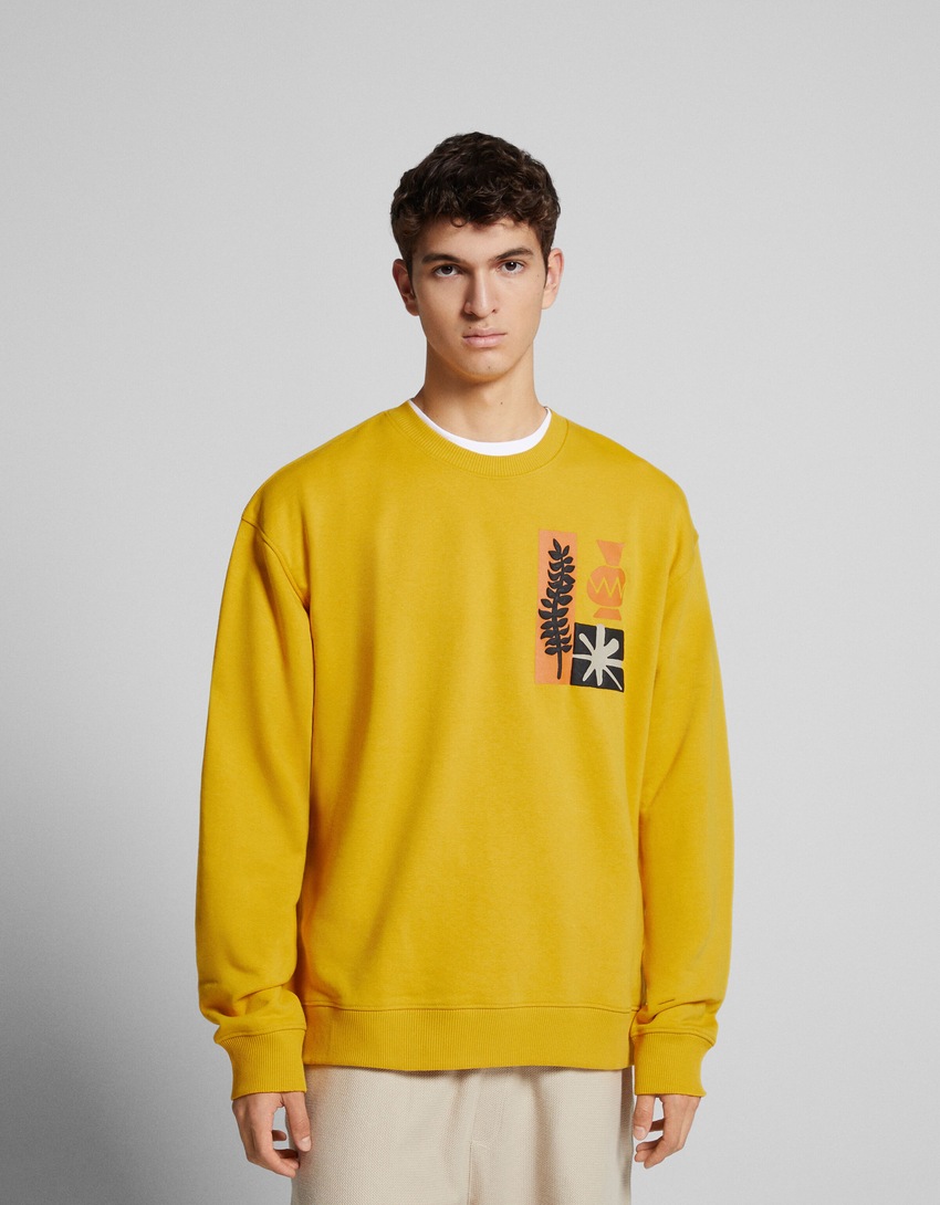 Moletom estampado com gola redonda