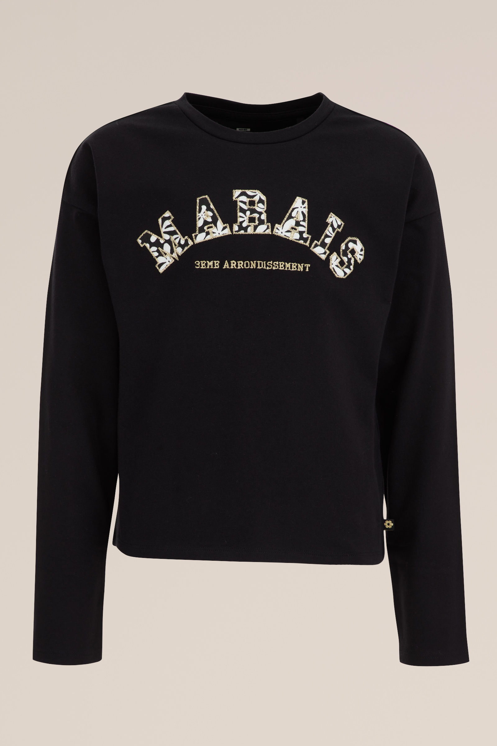 Meisjes T-shirt met embroidery WE Fashion Zwart