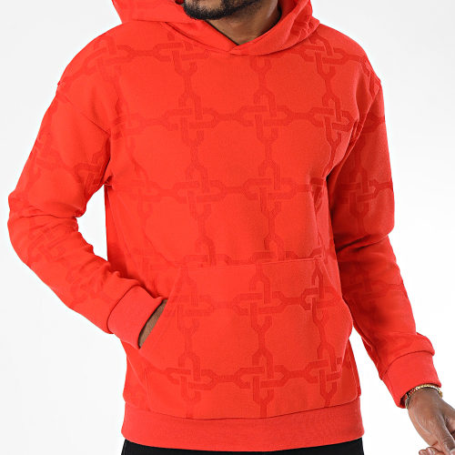 Sweat Capuche A Carreaux UY936 Orange