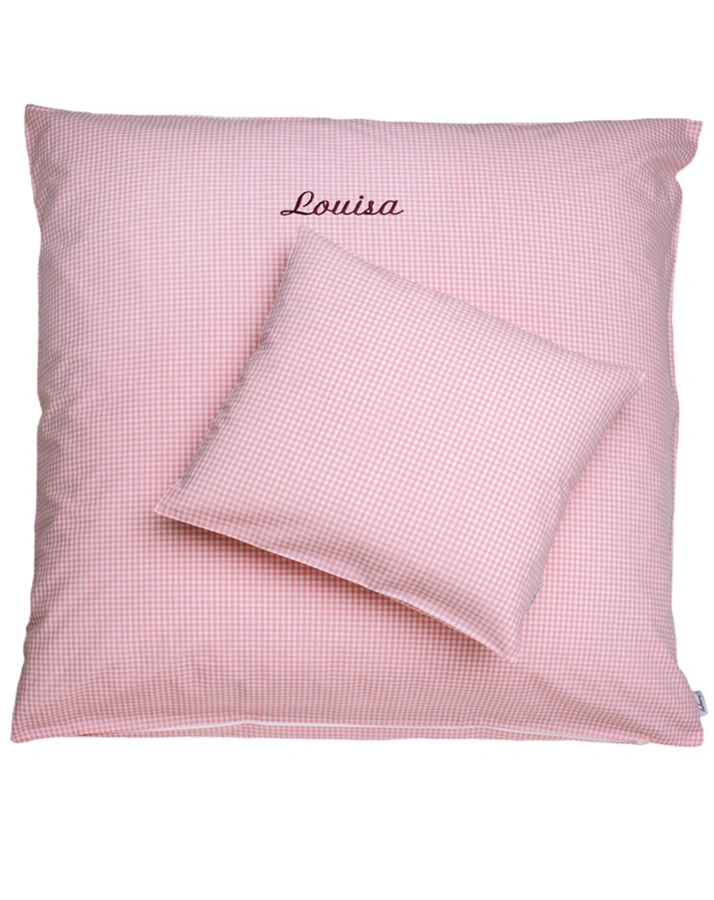 Personalisierte Baby-Bettwäsche UNI rosa (Farbe: weiss)