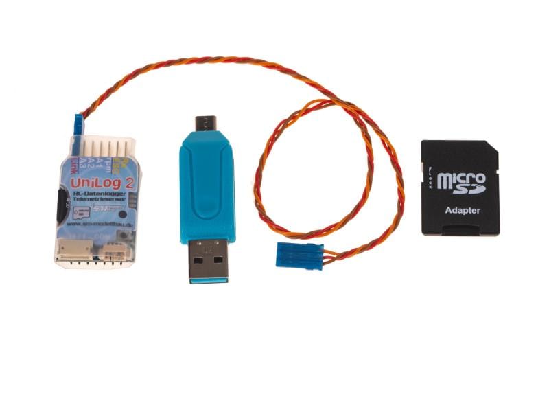 SM Modellbau Logger UniLog 2 mit Speicherkarte und Kartenle Leistungsstarker RC-Datenlogger