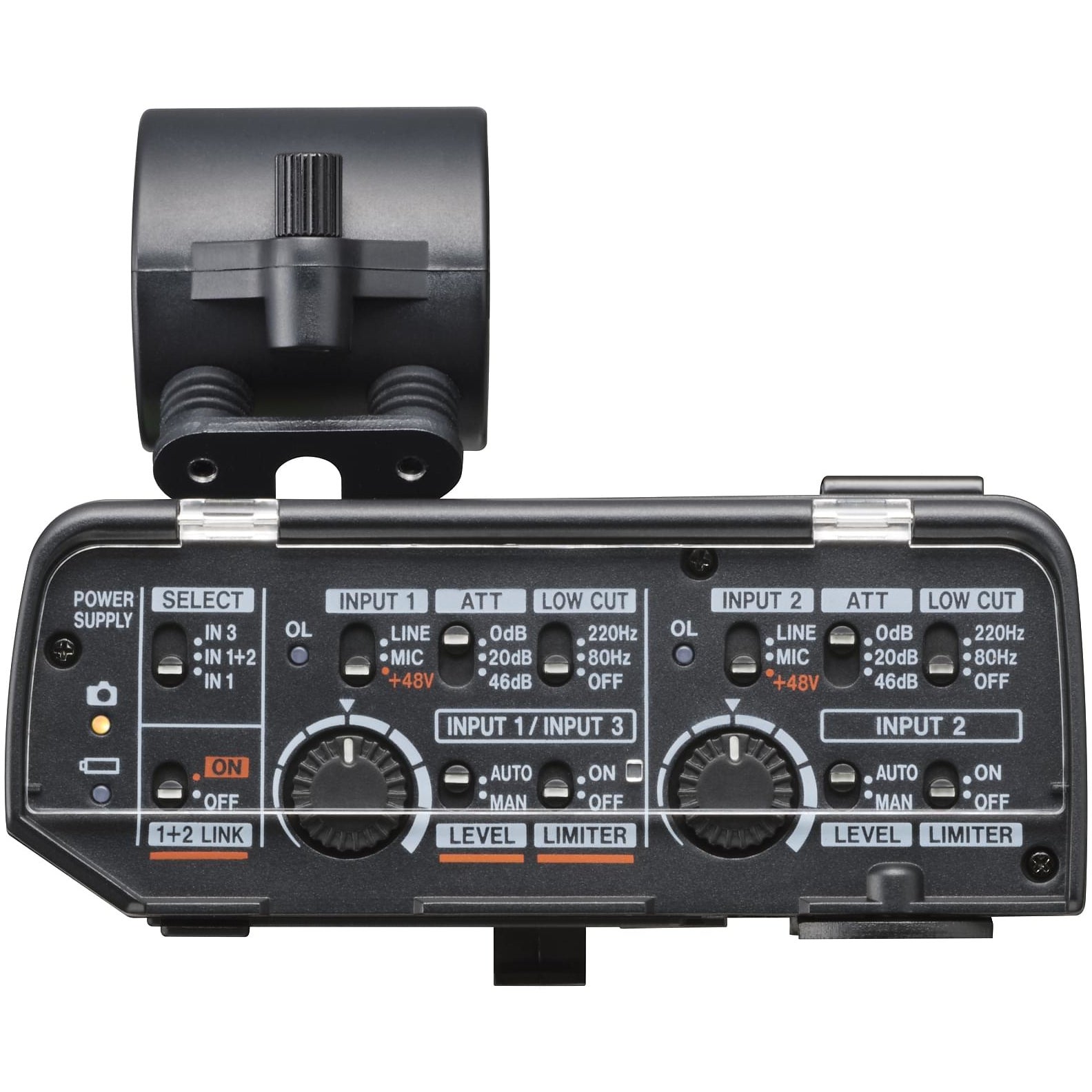 Tascam CA-XLR2d-F XLR microfoonadapter voor mirrorless FujiFilm camera's