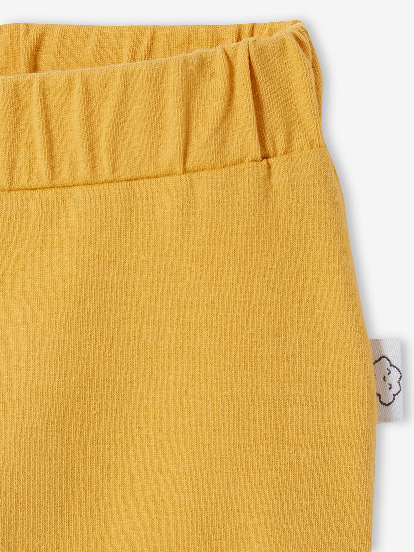 Calça de malha leve para recém-nascido, rosa médio, lisa.