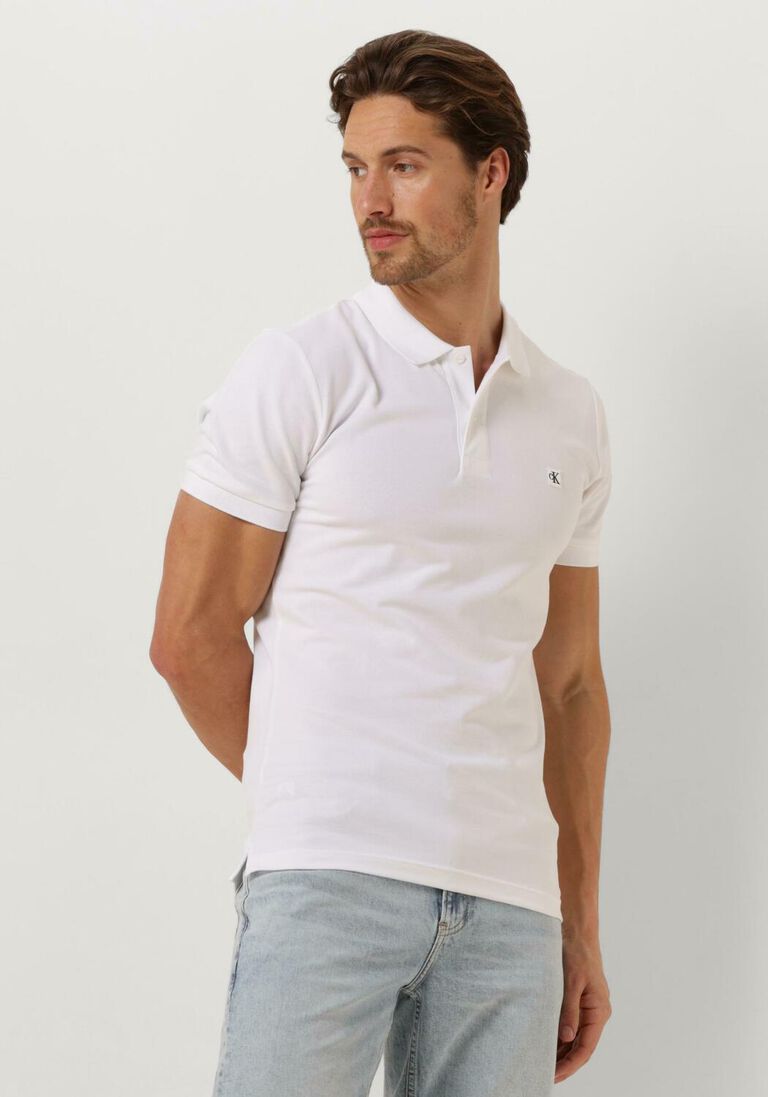CALVIN KLEIN witte calvin klein polo ck embro badge slim polo