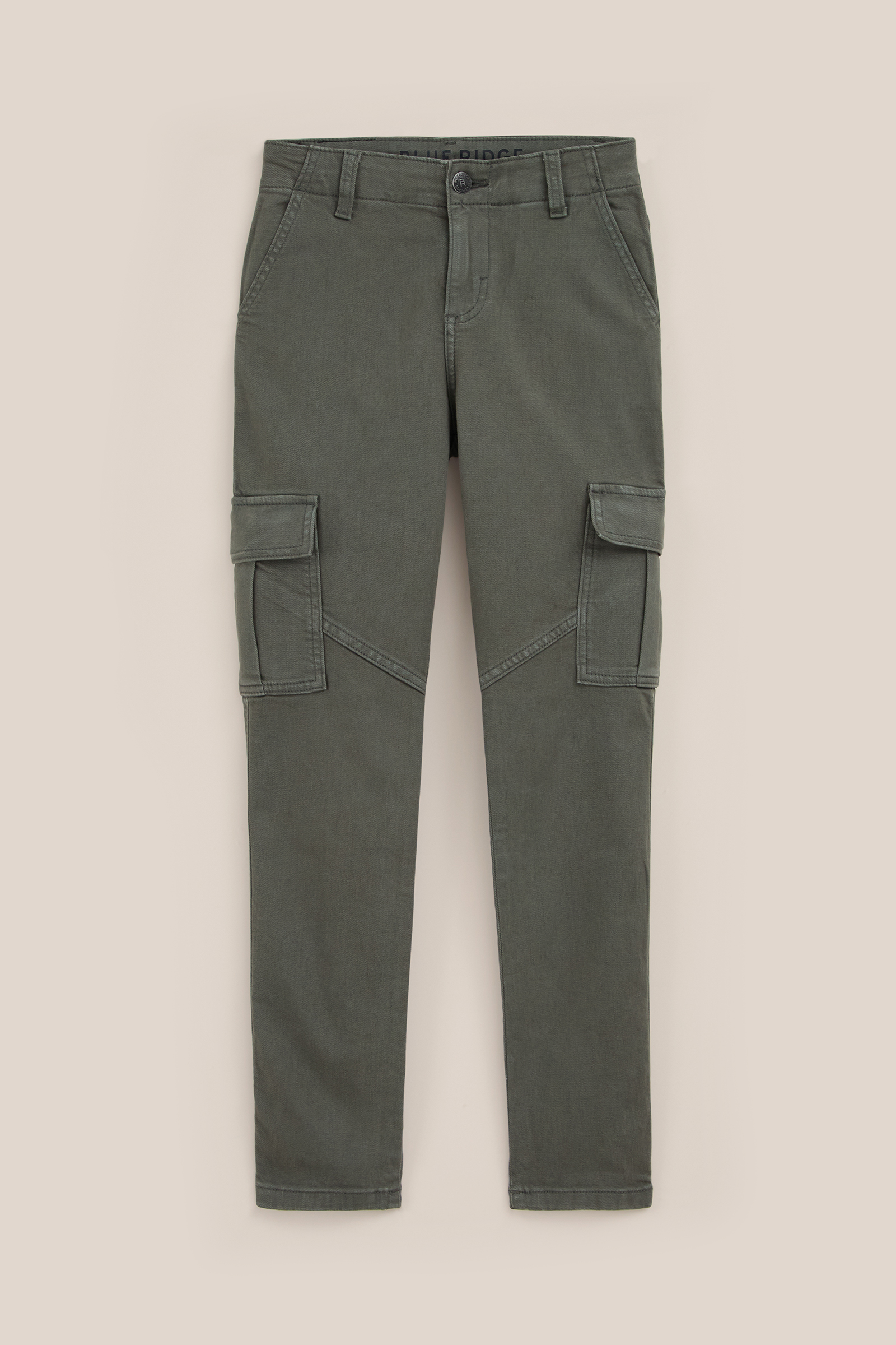 Jongens regular fit cargobroek WE Fashion Legergroen