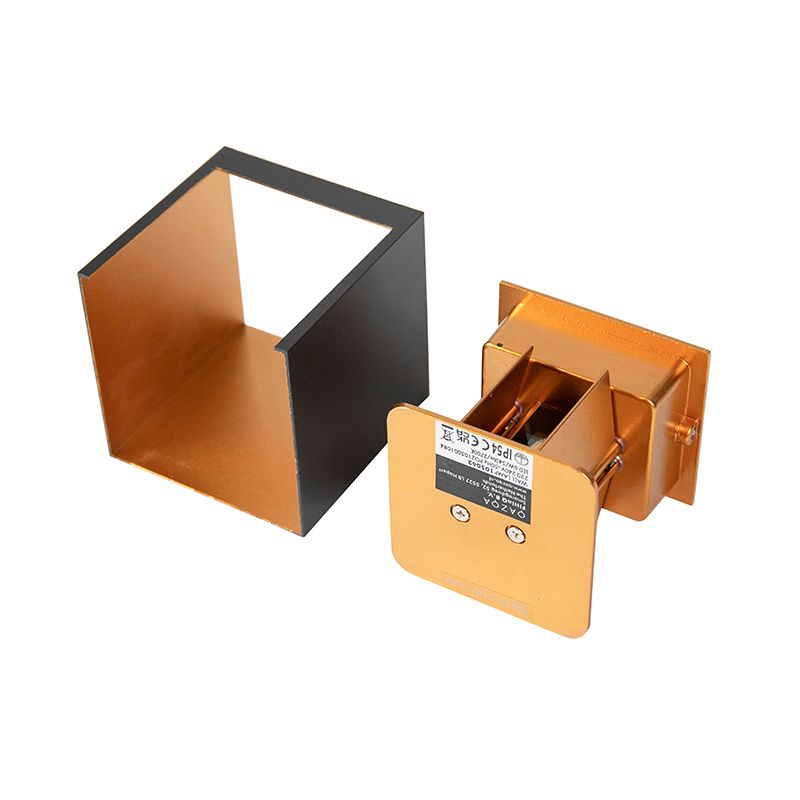 Buiten wandlamp zwart met goud incl. LED 2-lichts IP54 - Edwin