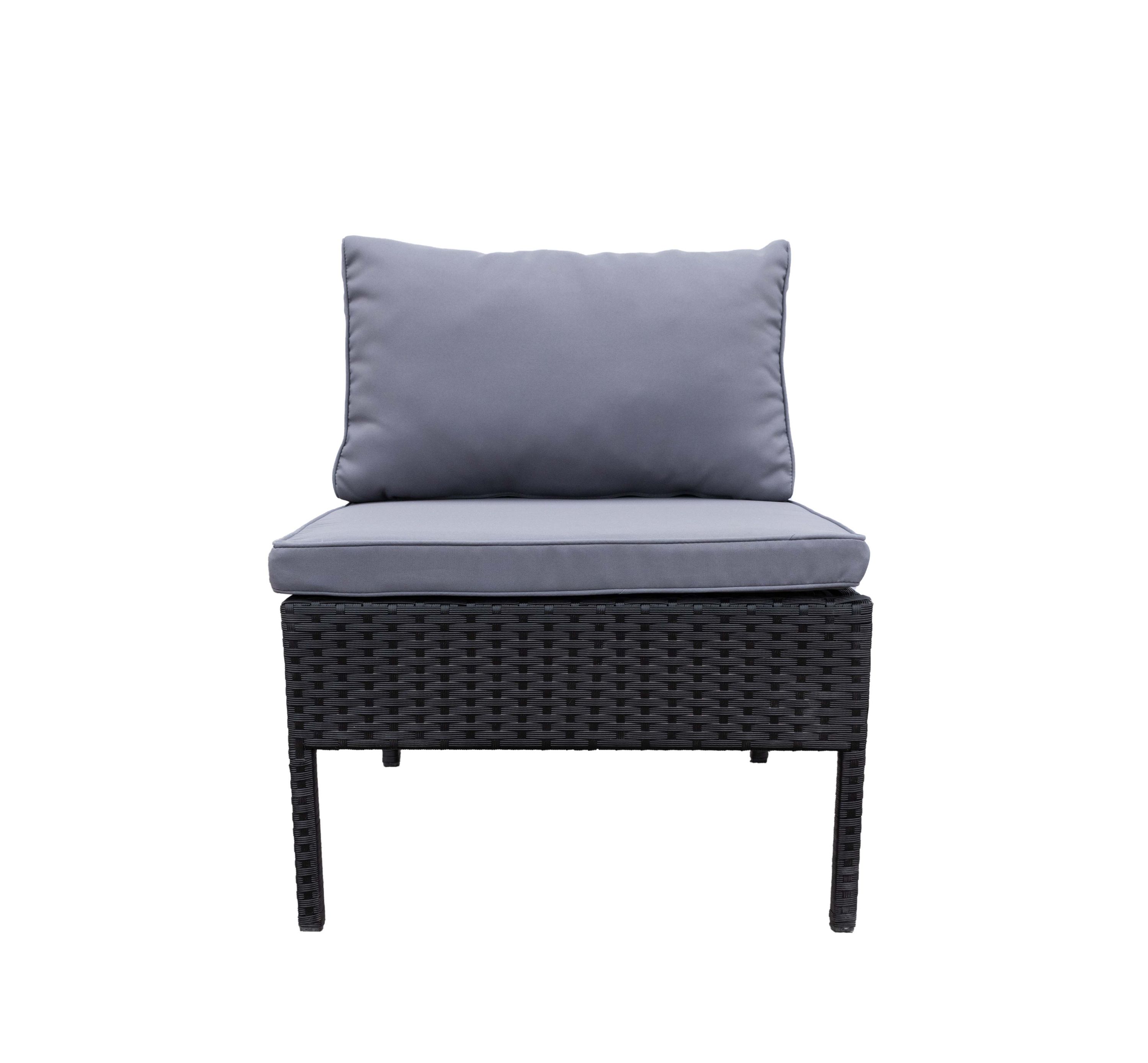Rattanlounge BARI schwarz/anthrazit