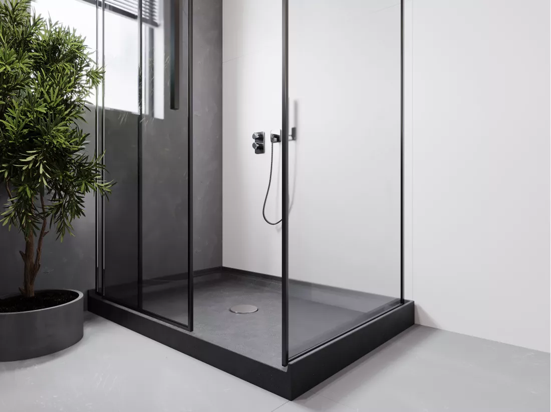 Receveur à poser en béton - L121,5 x l81,5 x H9,5 cm - RIAZOS