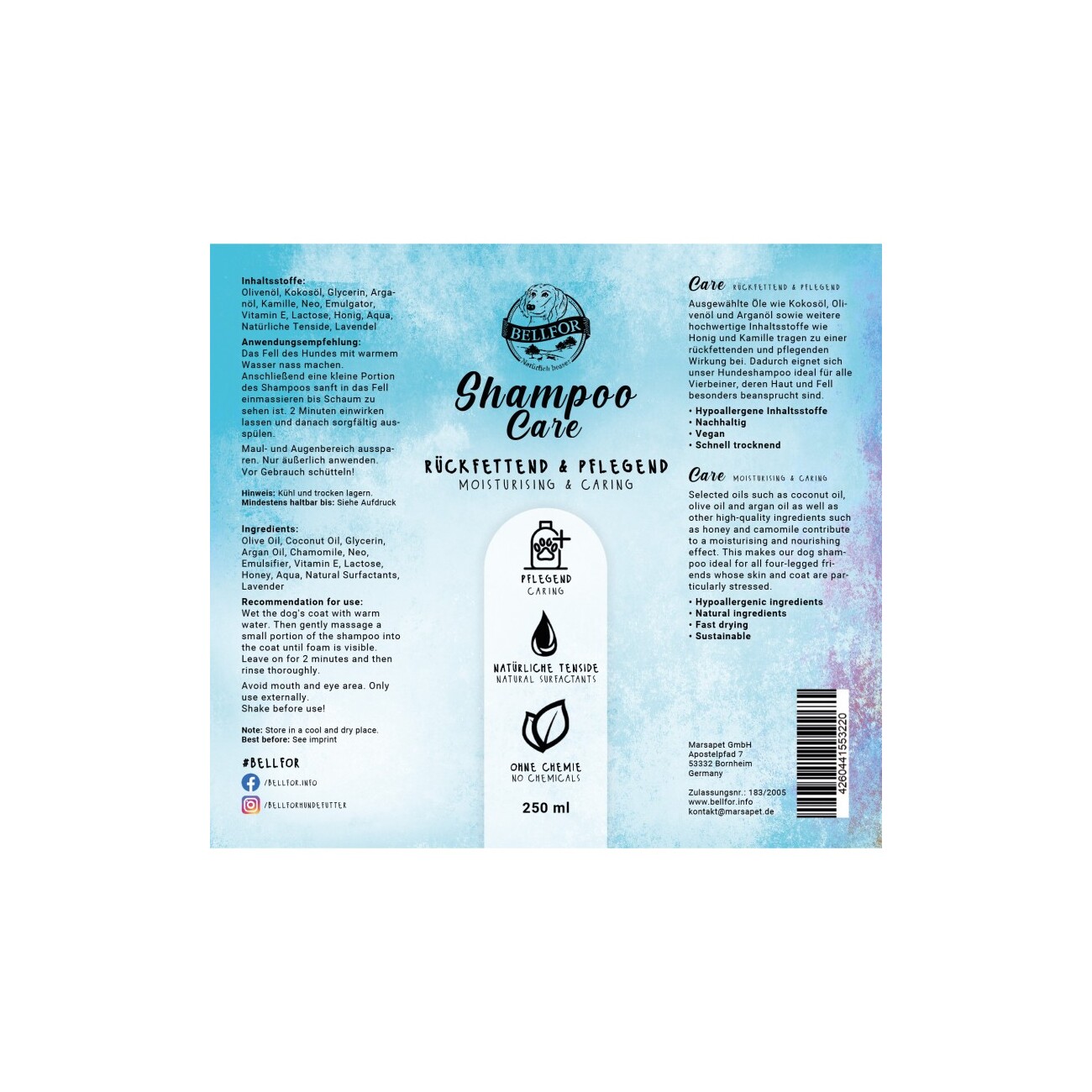 Bellfor Hundeshampoo Care - 250ml