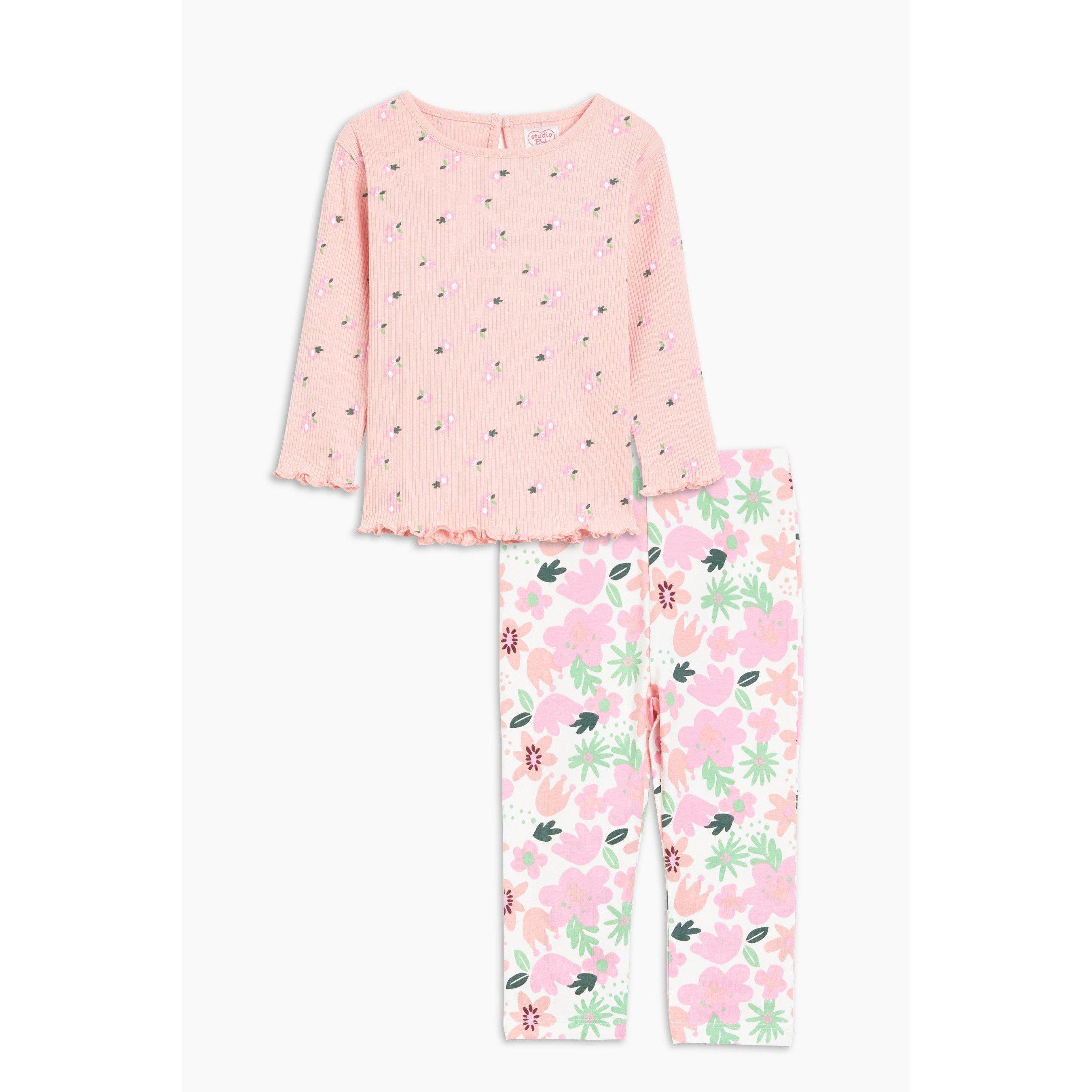 Hello World Studio Baby Girls Floral T-shirt and Legging
