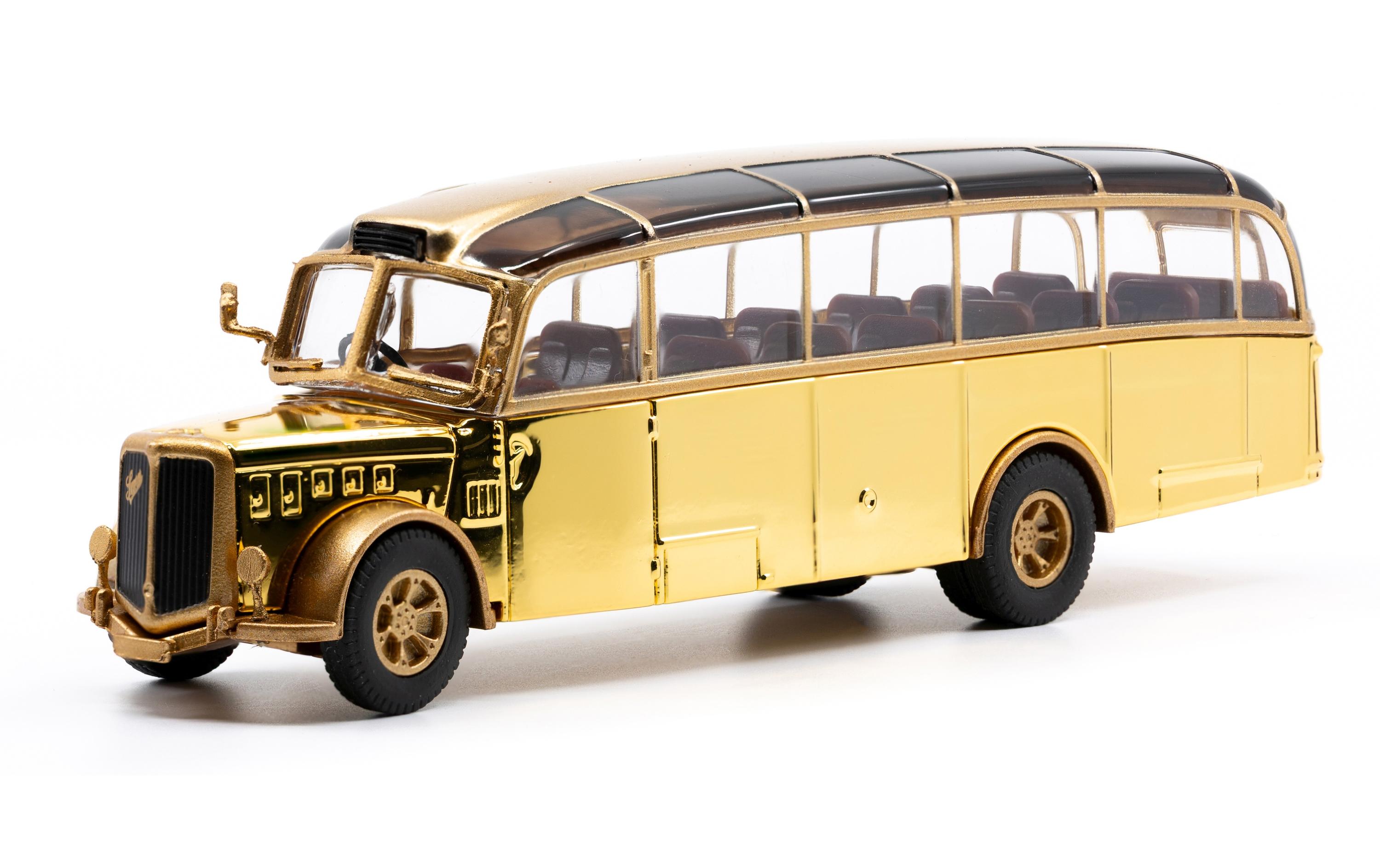 Bus Saurer L4C Alpenwagen Limited Edition Gold 1:87Alpenwagen Sammlermodell im Massstab 1:87