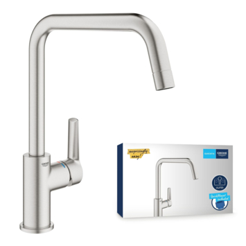 Grohe keukenkraan Start hoge U-uitloop QuickFix supersteel (RVS look)