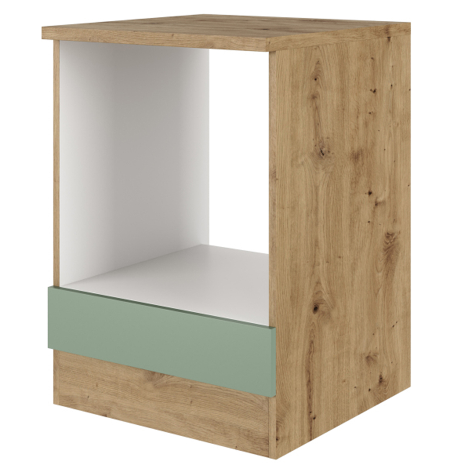 Herd-Umbauschrank CARA - schilfgrün - Artisan Eiche - 60 cm