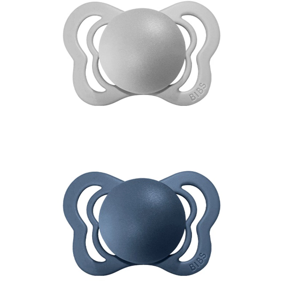 BIBS® Schnuller Couture Cloud  Steel Blue Silikon 0-6 Monate, 2 Stk.