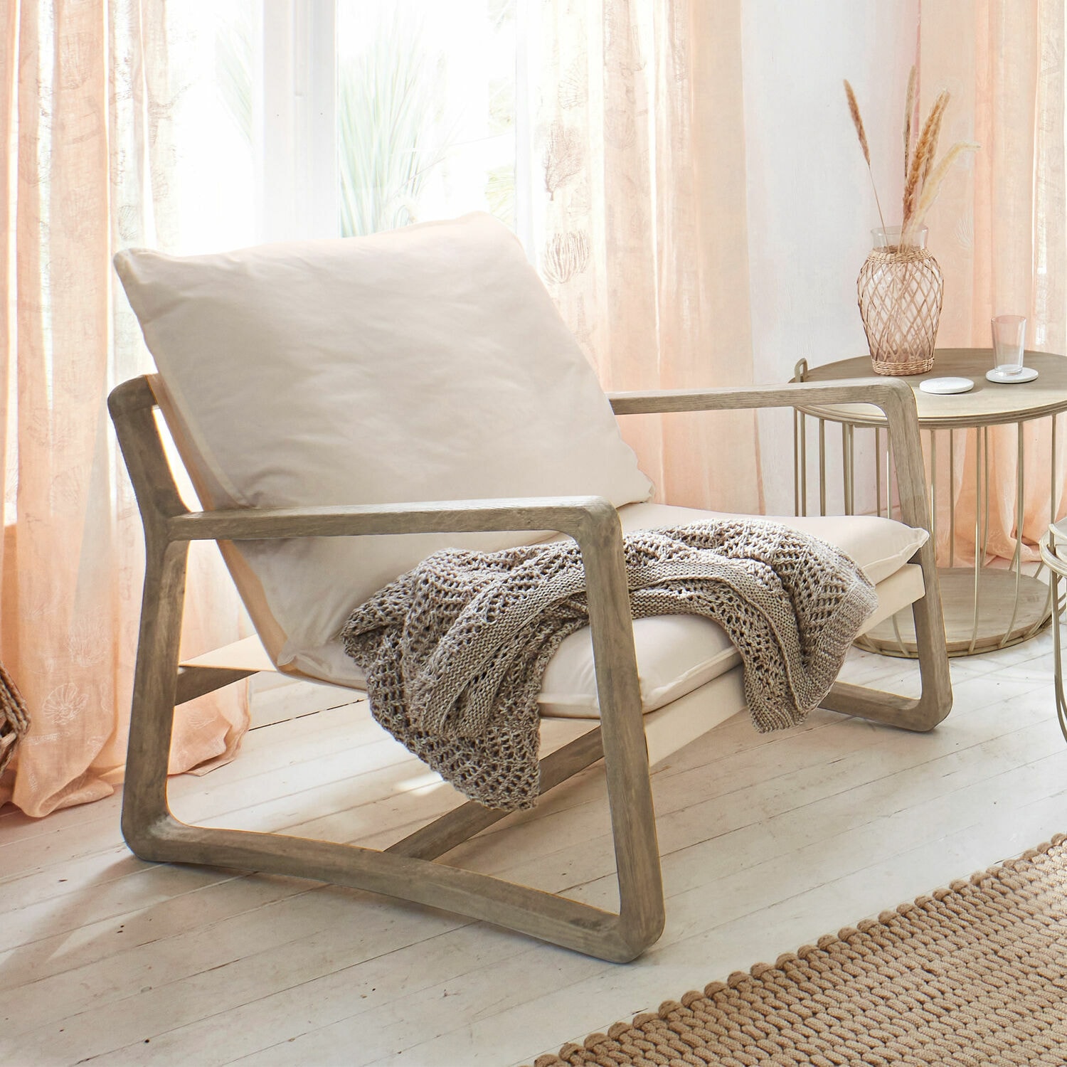 Sessel Jowna creme/braun