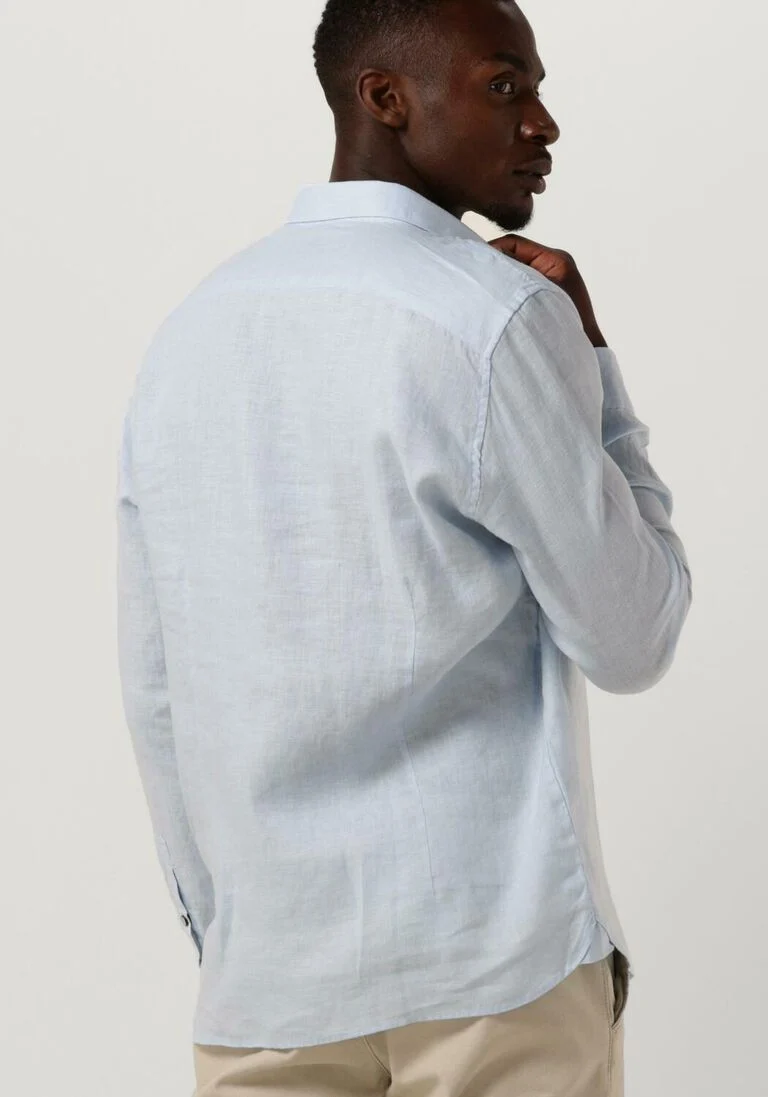 DSTREZZED blauwe dstrezzed casual overhemd jagger shirt linen