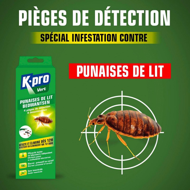 Piège à punaises de lit K-Pro vert - Étui de 4