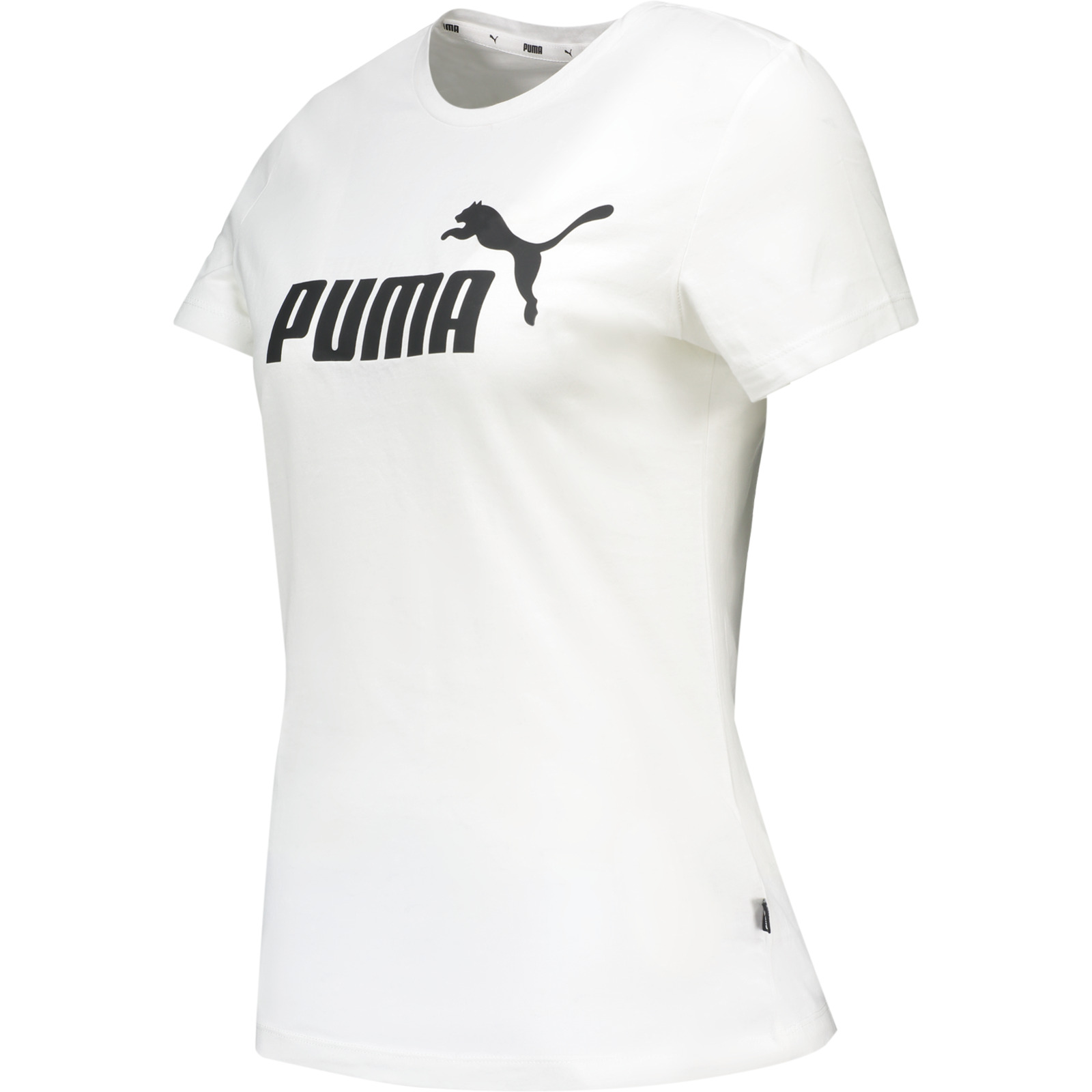 Puma Damen-T-Shirt Essentials Logo S, weiss