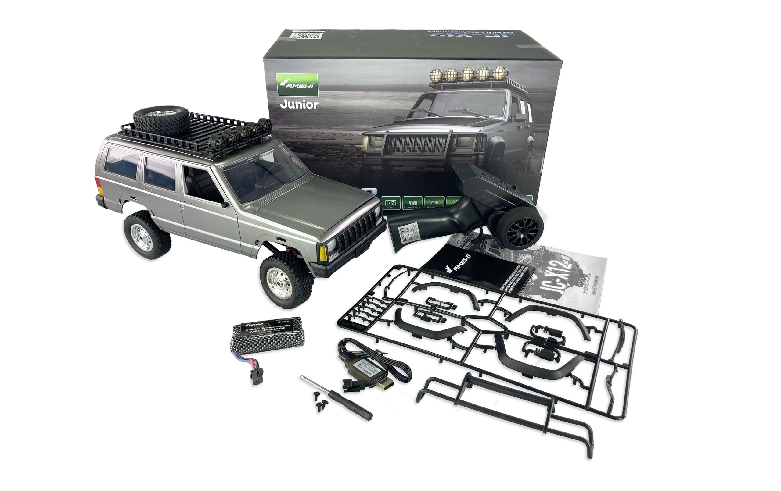 Geländewagen JC-X12 4WD Silber, RTR, 1:12<br>Scale Geländewagen mit 2-Gang Getriebe