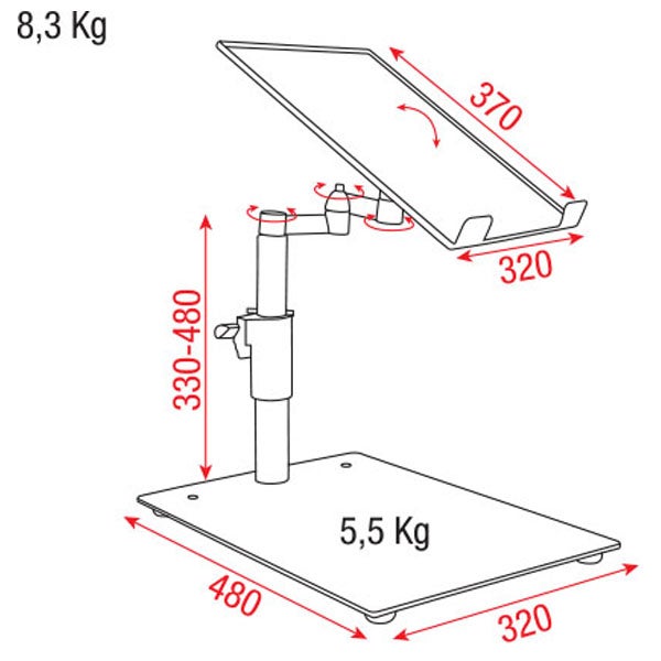 DAP DJ player stand voor CDJ 750-K of CDJ 2000