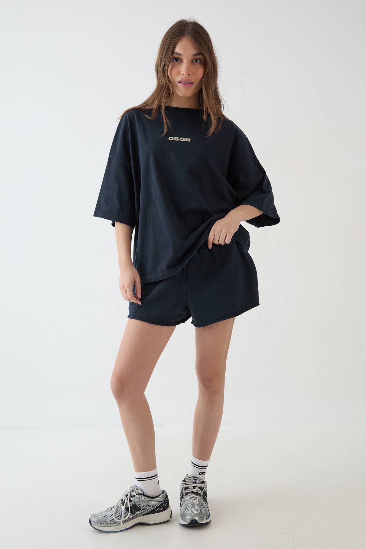 T-shirt Dsgn Studio À Manches Courtes Oversize En Tissu Épais Lavé