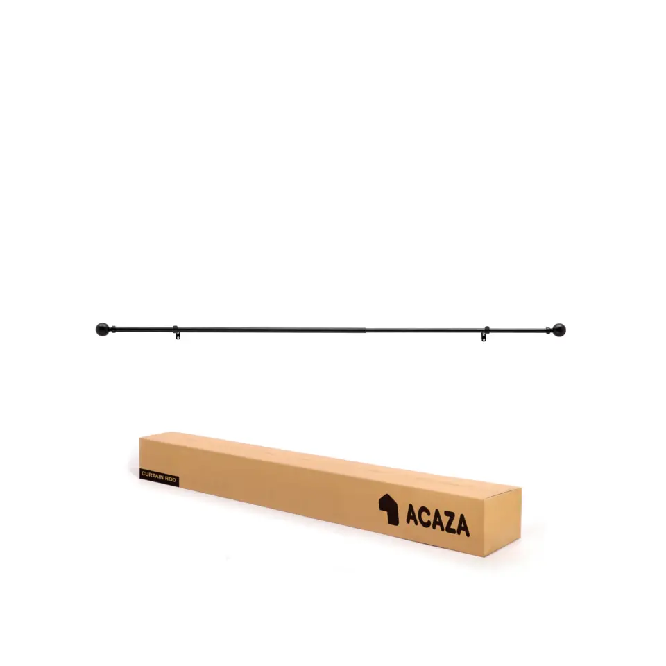 Lange Gordijnroede - Uitschuifbaar - Stang van 90 - 170 cm - Zwart