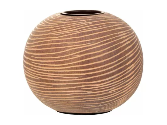 Bougeoir en polyrésine marron 13x13x10h