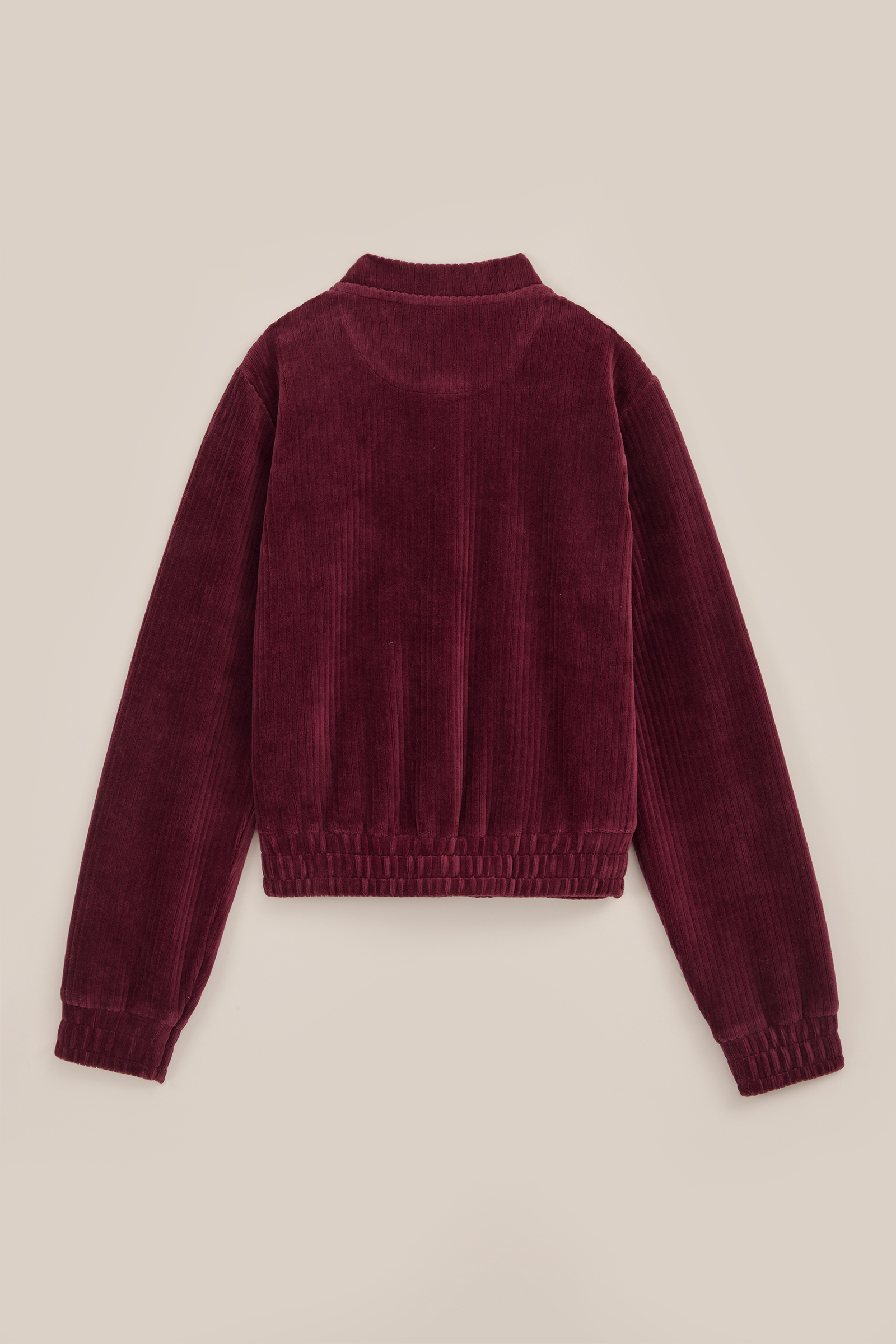Meisjes velvet bomber met badge WE Fashion Bordeauxrood