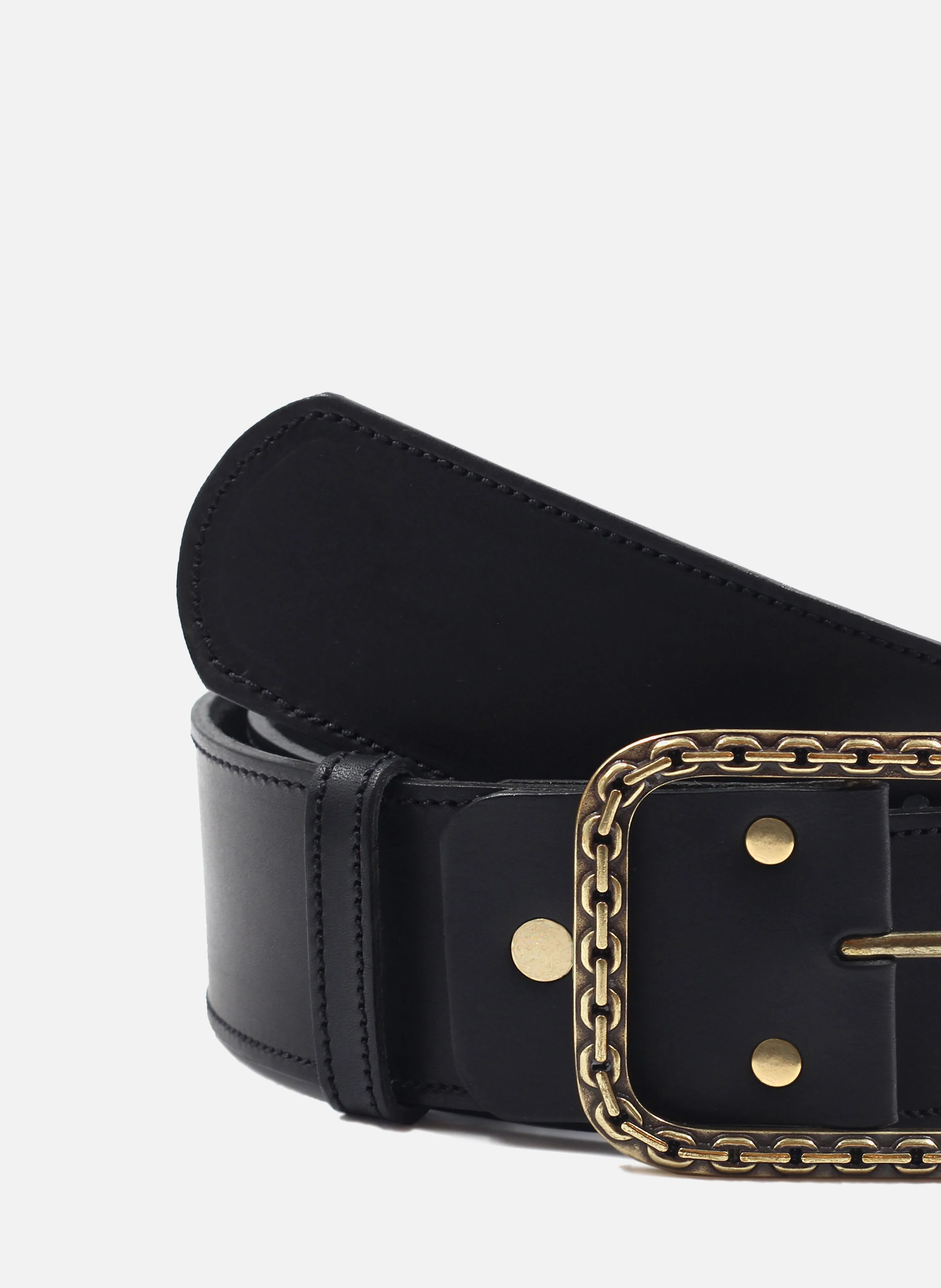 Ceinture bijou cuir lisse | Noir