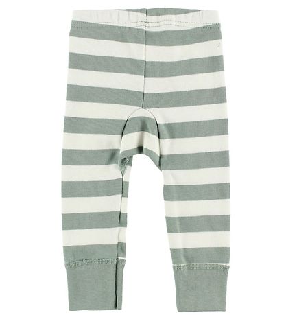 Katvig Leggings - Hvid/Støvet  Grøn Stribet