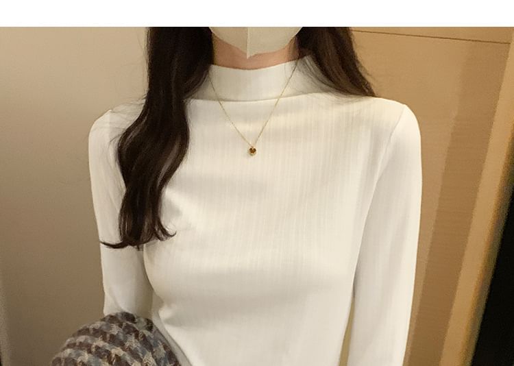 Para Para - T-shirt met lange mouwen en mockneck en split