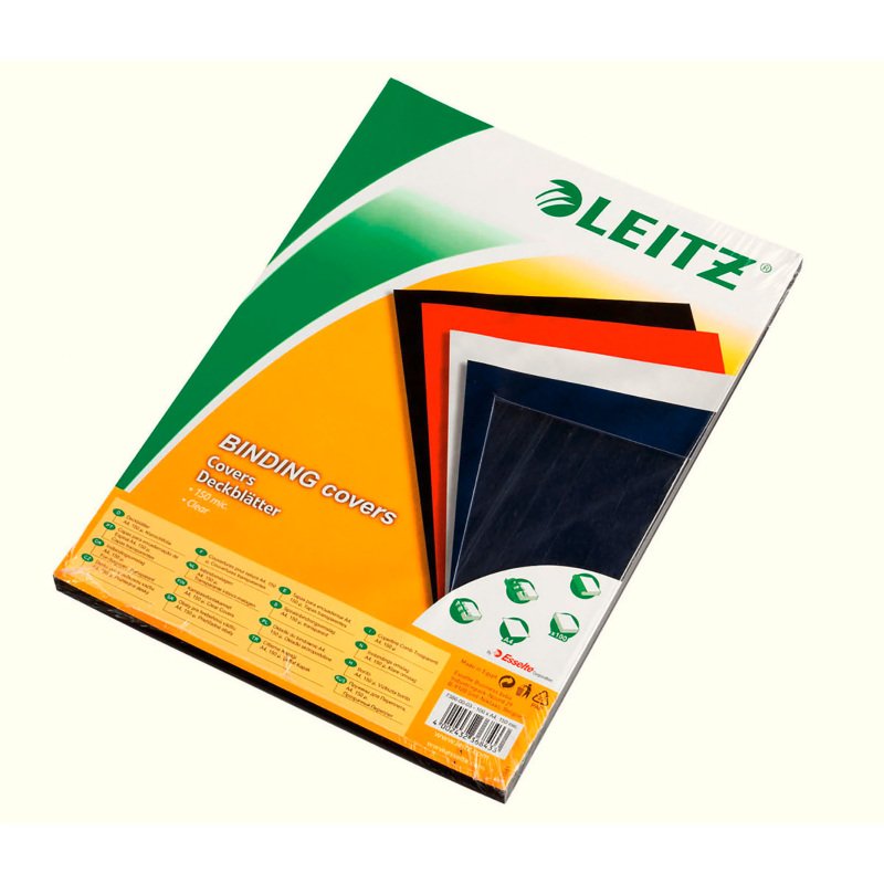 Couverture de reliure PVC 15/100 transparente incolore LEITZ - Paquet de 100