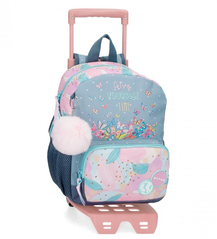 Mochila pequena Movem com rodinhas, azul. Dê tempo a si mesmo.