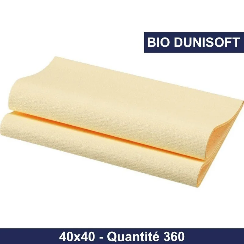 DUNI - Serviette de table Bio Dunisoft - 40x40 - Crème - x360