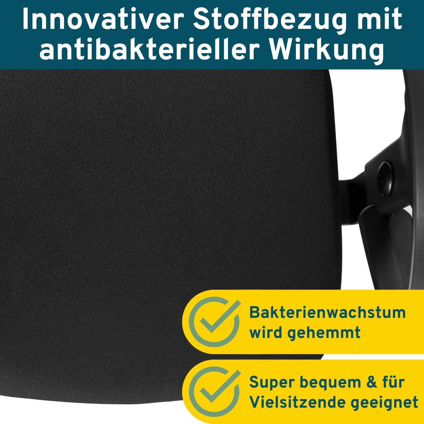 SCHÄFER SHOP Bürostuhl mit Armlehnen, Arbeitsstuhl, ergonomischer Schreibtischstuhl, schwarz, Drehstuhl mit Rollen, Office/Desk/Gaming Chair, 110 kg belastbar, fürs Arbeitszimmer, Homeoffice