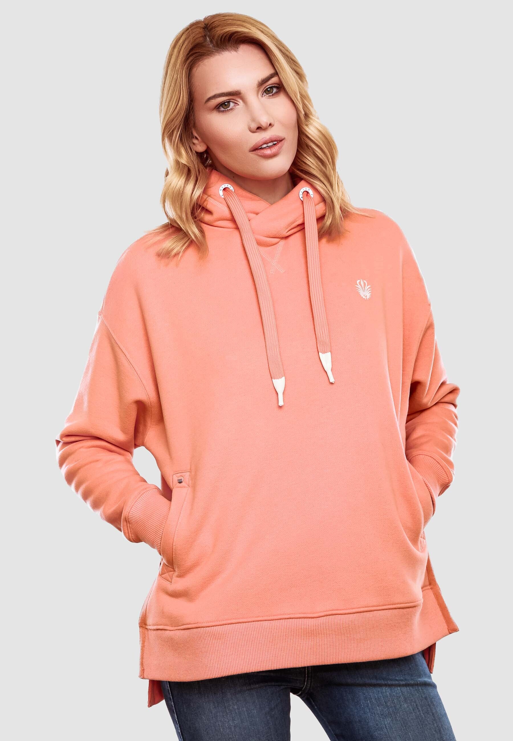 NAVAHOO Damen Kapuzensweatshirt Kuscheliger Hoodie mit Oversize Look Silberengelchen
