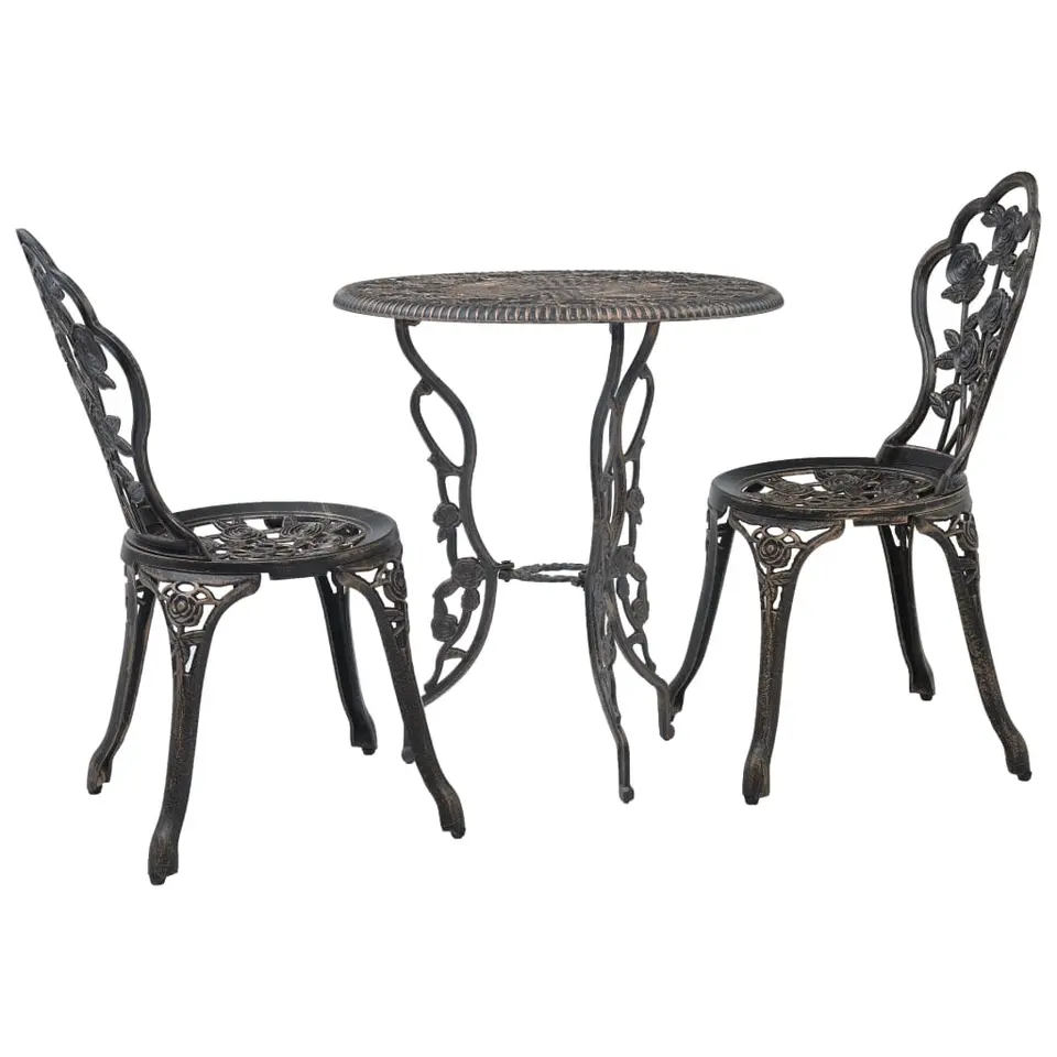 vidaXL - Bistroset - Bruin - Aluminium