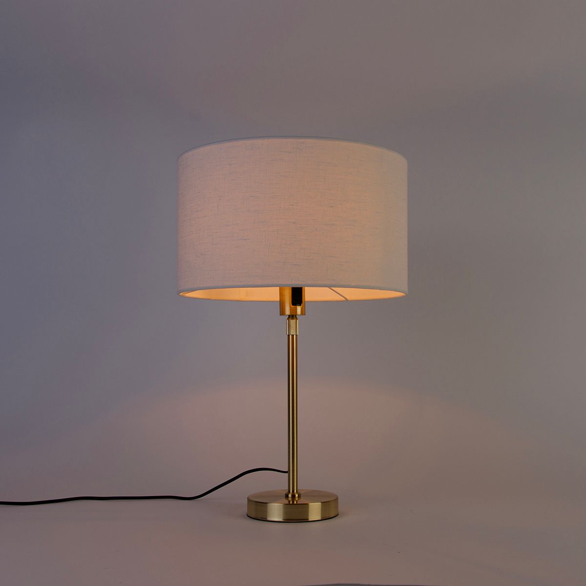 Tafellamp goud verstelbaar met kap wit 35 cm - Parte
