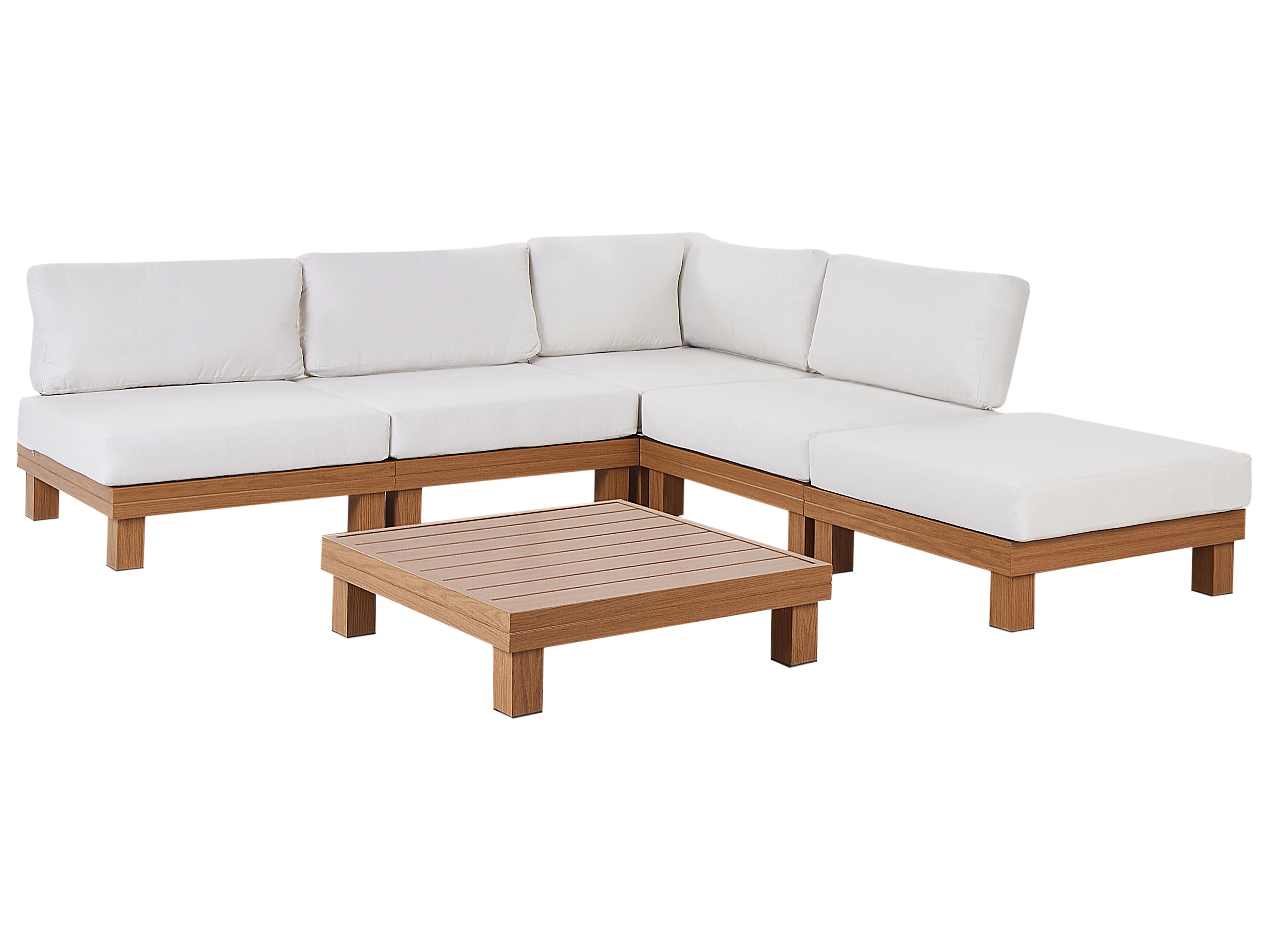 Tuin hoekloungeset met tafel 5-zits SANZA linkszijdig modulair Metaal Wit