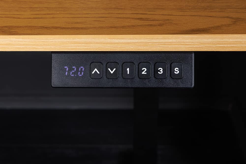 Höhenverstellbarer Schreibtisch OAK DESK 160cm natur Eiche schwarz Metall