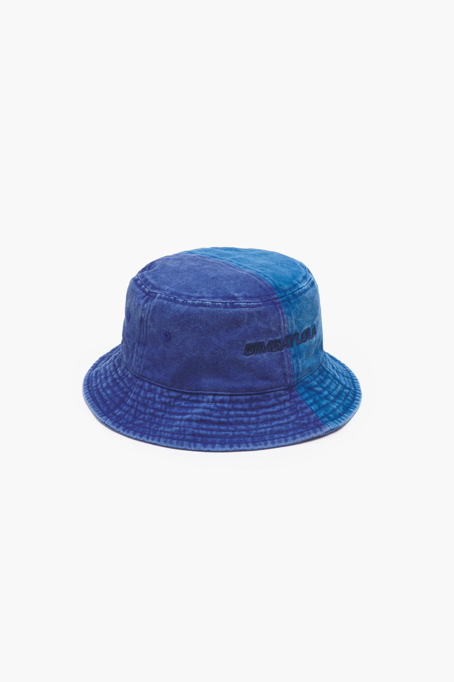 Chapéu bucket de algodão bicolor azul